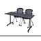 Regency Regency Kobe 60 x 24 in. Mobile T-Base Training Table- Grey, 2 Cadence Nesting Chairs MKTRCC6024GY23BK - alternate 1